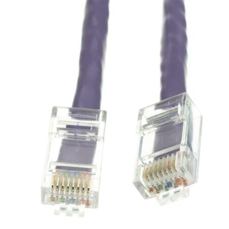 CABLE WHOLESALE Cat5e Purple Ethernet Patch Cable, Bootless - 2 ft. 10X6-14102